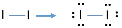 mark lone pairs on iodine atoms in I2